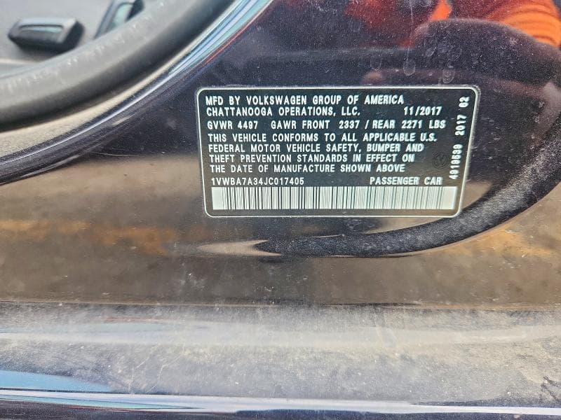 2018 VOLKSWAGEN PASSAT SE SE 12