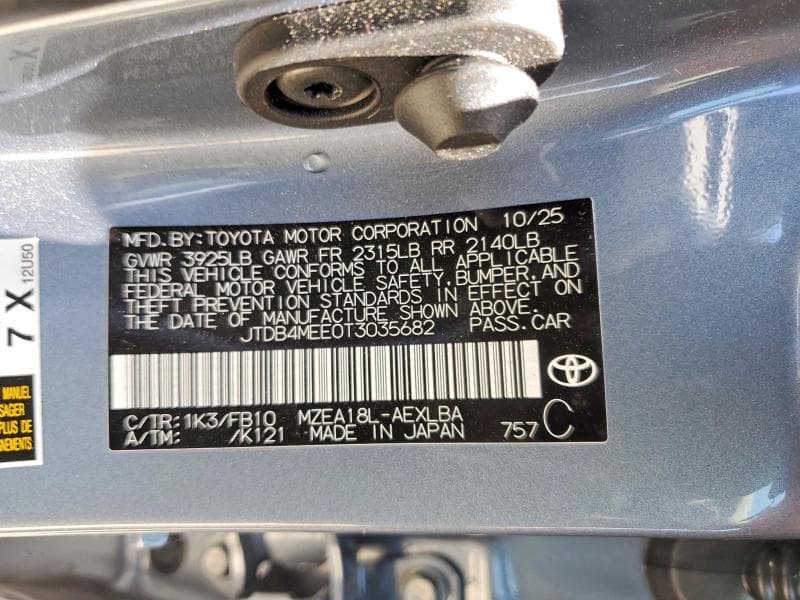 2026 TOYOTA COROLLA LE 12