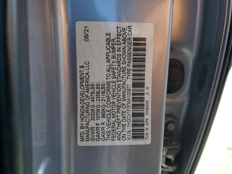 2021 HONDA ACCORD SPORT 12