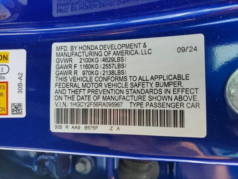 2024 HONDA ACCORD HYBRID SPORT HYBRID SPORT 12
