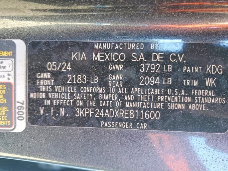 2024 KIA FORTE LX LX 12