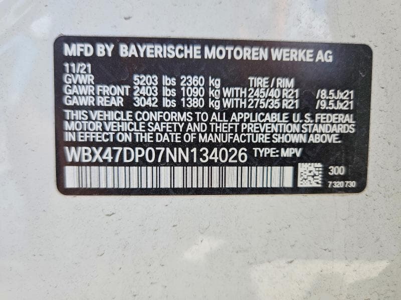 2022 BMW X3 SDRIVE30I 13