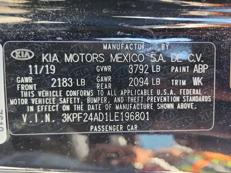 2020 KIA FORTE LXS LXS 13