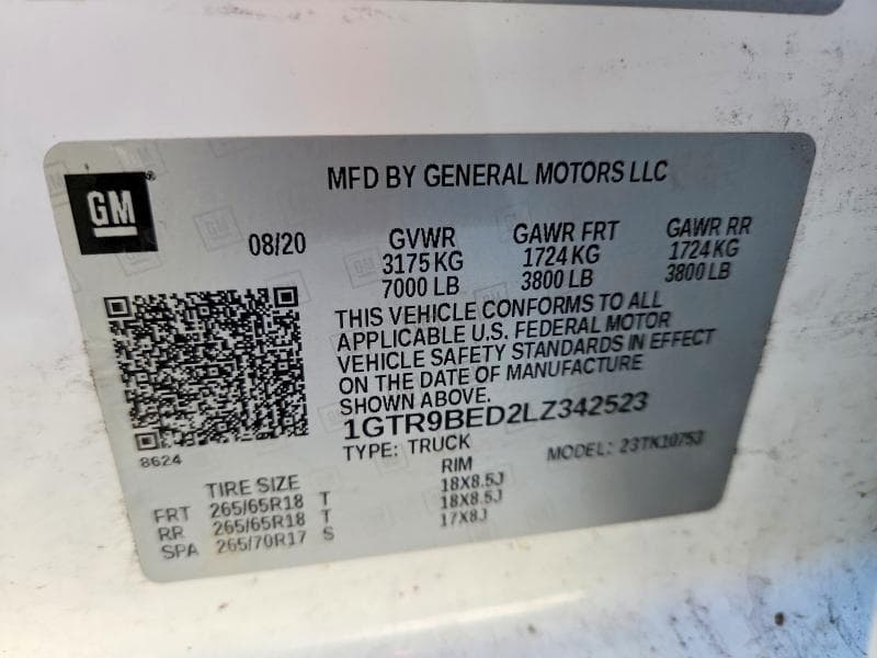2020 GMC SIERRA K1500 SLE 13