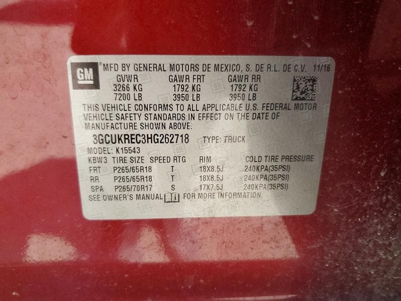 2017 CHEVROLET SILVERADO K1500 LT 12
