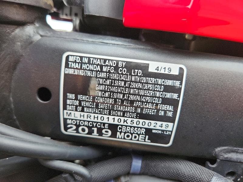 2019 HONDA CBR650 R 9