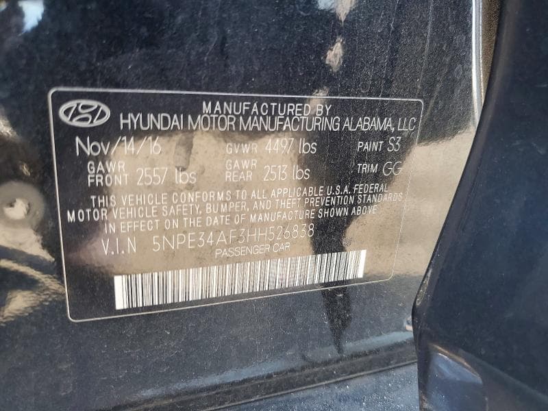2017 HYUNDAI SONATA SPORT 13