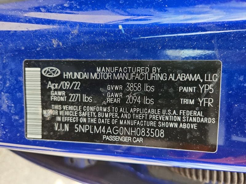 2022 HYUNDAI ELANTRA SEL SEL 12