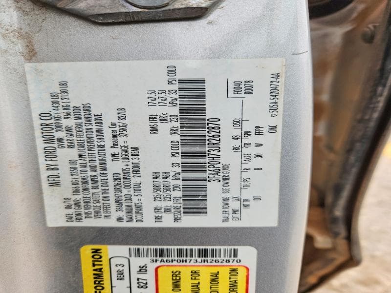 2018 FORD FUSION SE SE 12