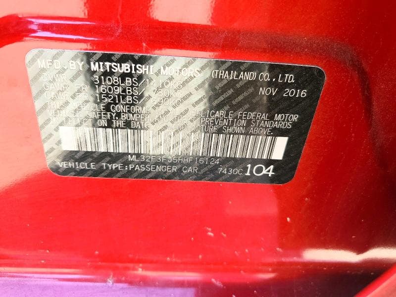 2017 MITSUBISHI MIRAGE G4 ES 12