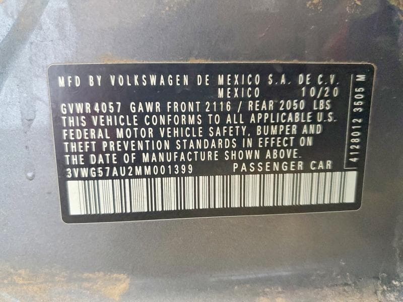 2021 VOLKSWAGEN GOLF 12