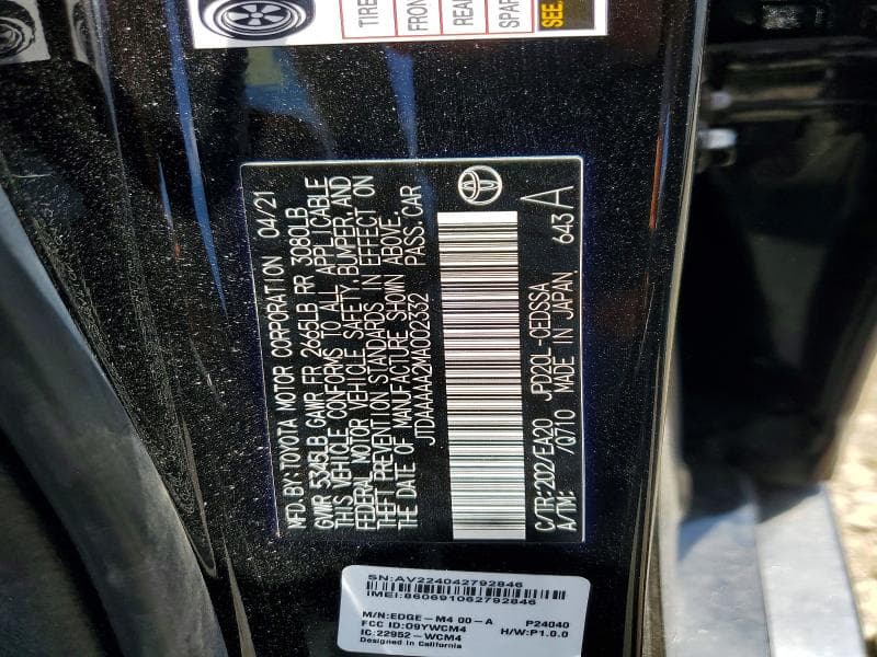 2021 TOYOTA MIRAI XLE 12