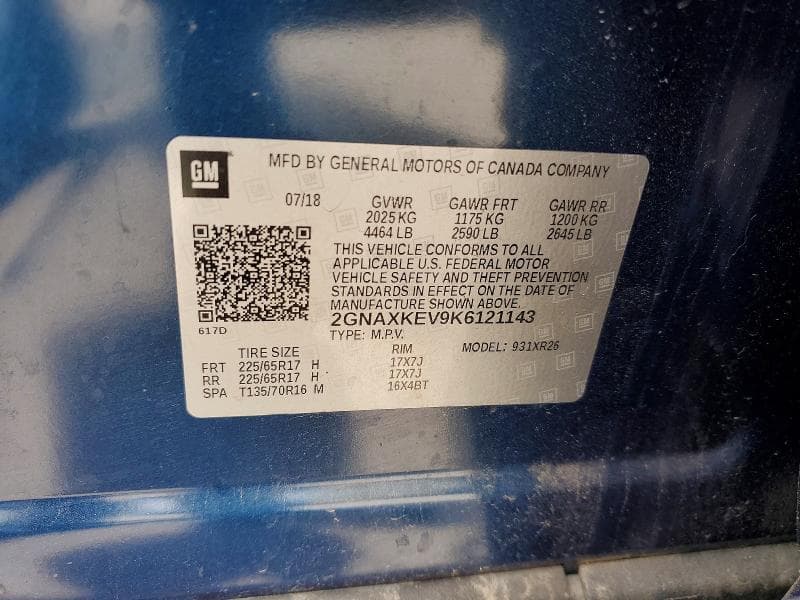 2019 CHEVROLET EQUINOX LT LT 13