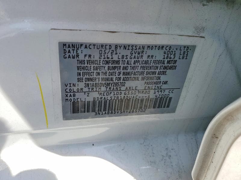 2021 NISSAN SENTRA SR 12