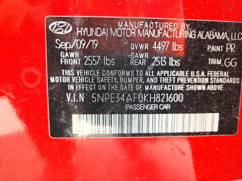 2019 HYUNDAI SONATA LIMITED 13