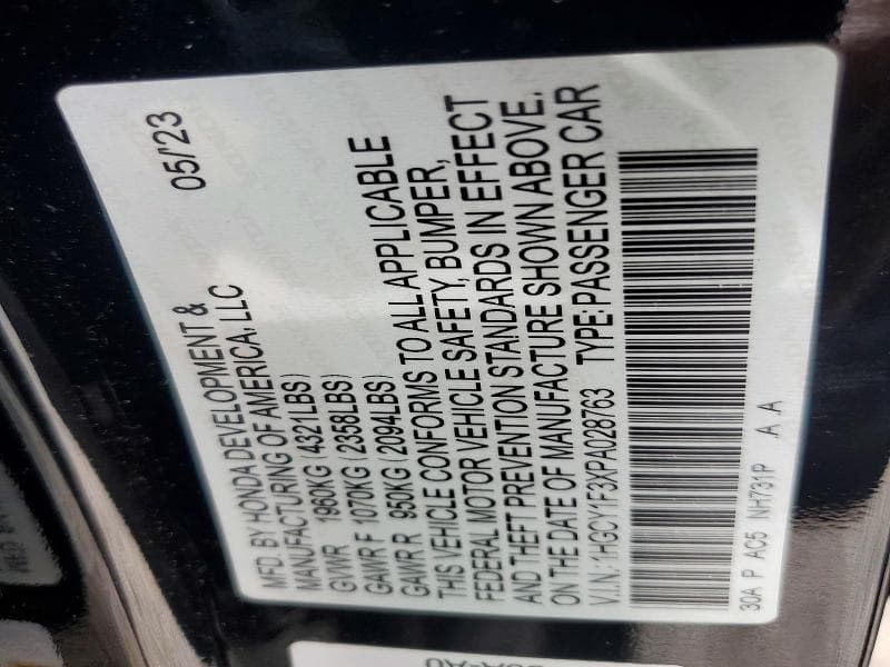 2023 HONDA ACCORD EX 12