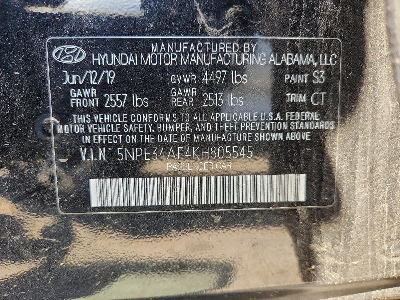 2019 HYUNDAI SONATA SPORT 13