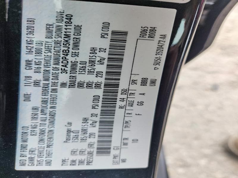 2019 FORD FIESTA SE 12