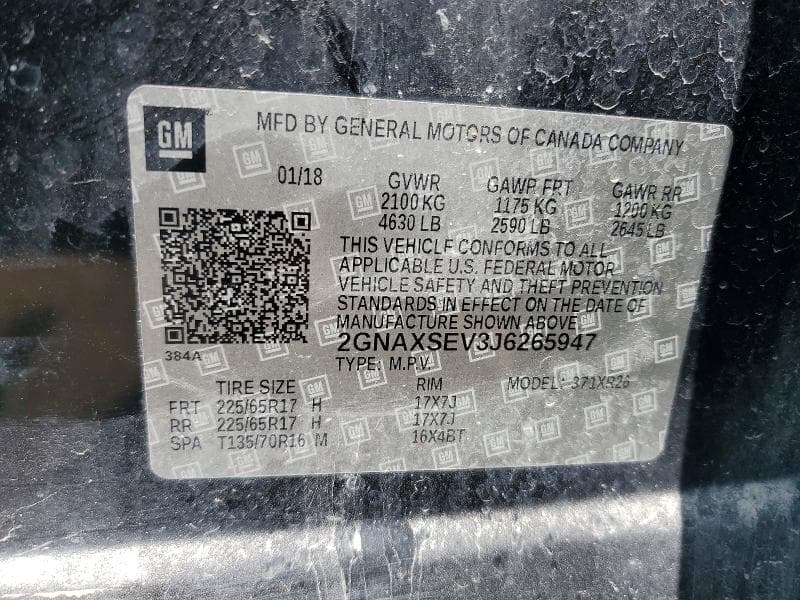 2018 CHEVROLET EQUINOX LT 13