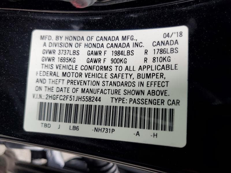 2018 HONDA CIVIC LX 13