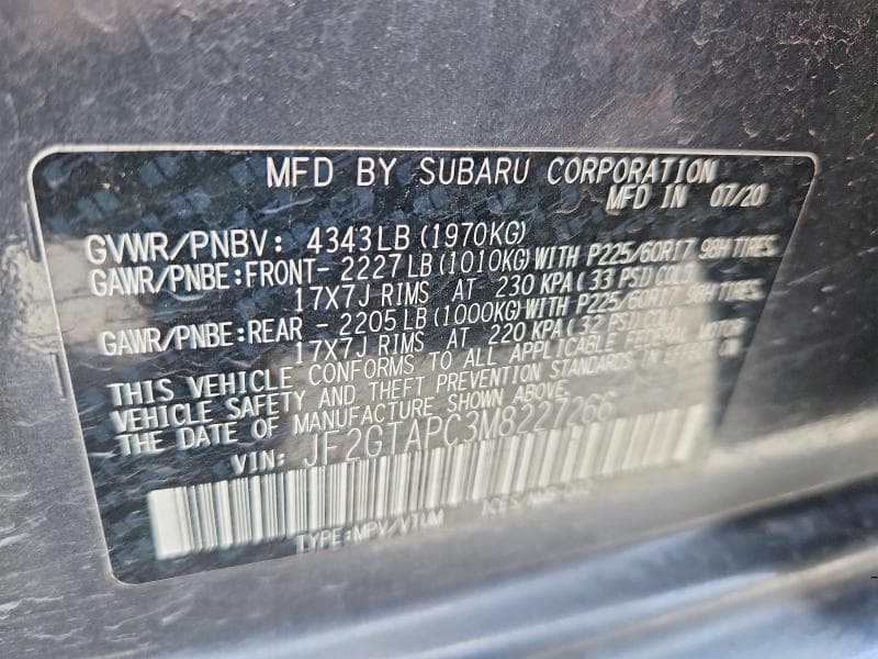 2021 SUBARU CROSSTREK PREMIUM 13