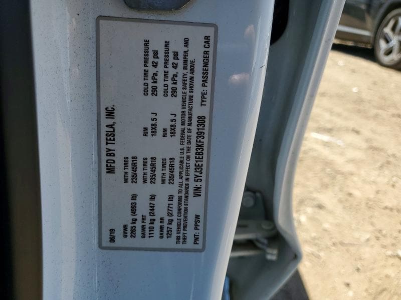 2019 TESLA MODEL 3 12