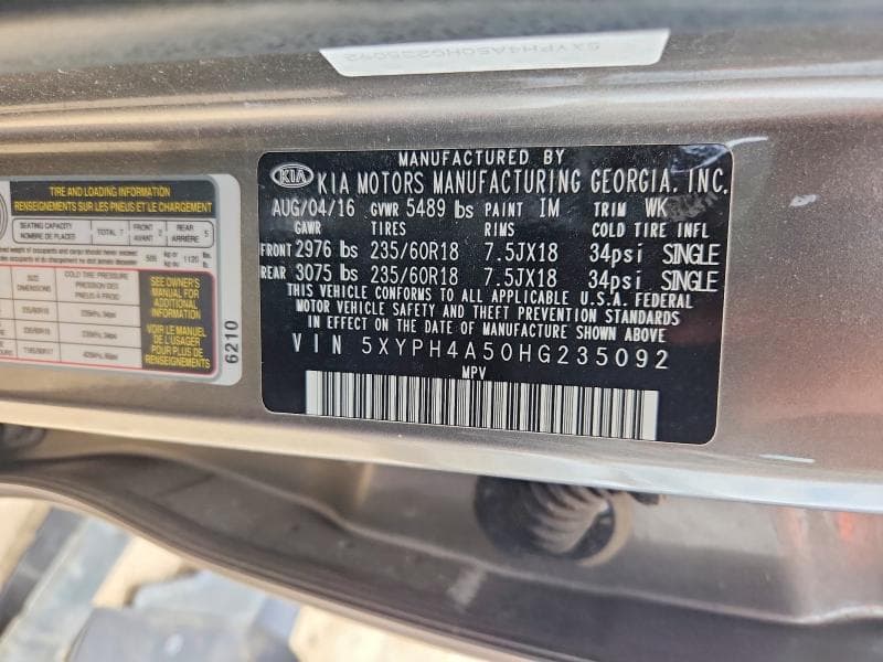 2017 KIA SORENTO EX 13