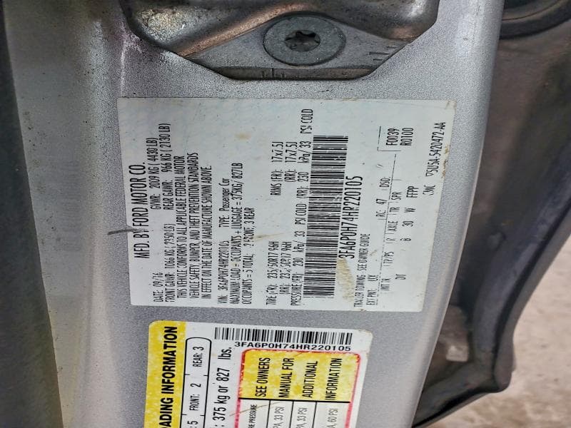 2017 FORD FUSION SE 12