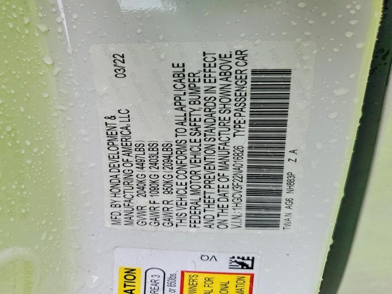 2022 HONDA ACCORD HYBRID SPORT 12