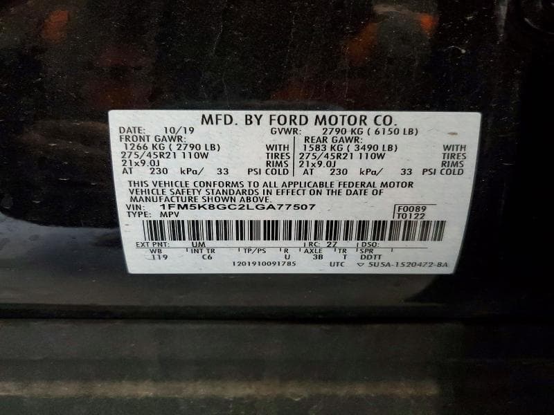 2020 FORD EXPLORER ST ST 14