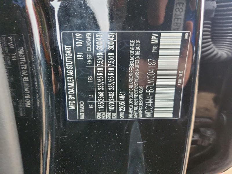 2020 MERCEDES-BENZ GLB 250 4MATIC 250 4MATIC 12