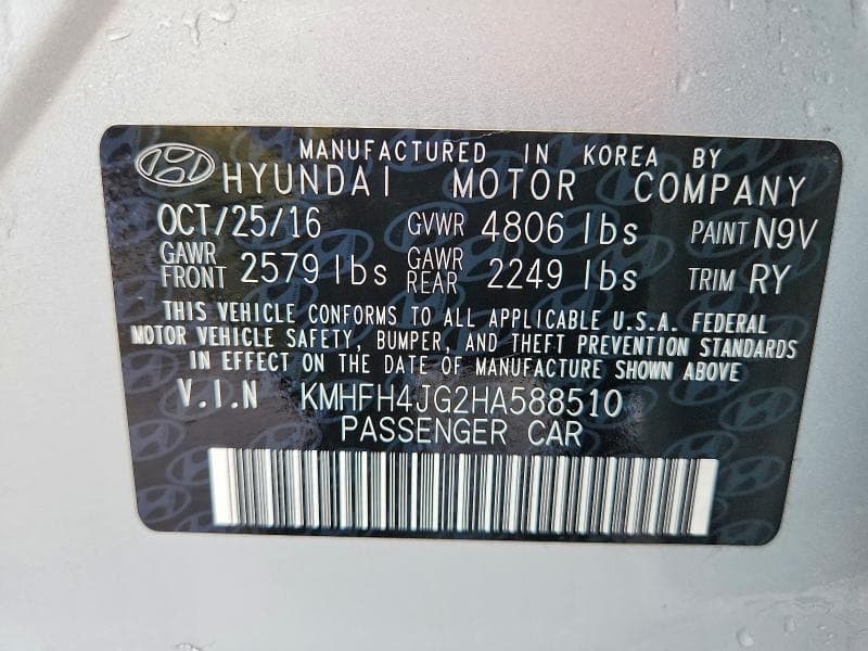 2017 HYUNDAI AZERA LIMITED LIMITED 13