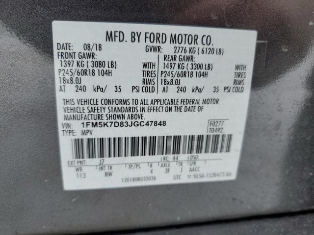 2018 FORD EXPLORER XLT 14