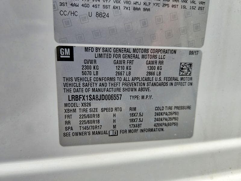 2018 BUICK ENVISION ESSENCE ESSENCE 13
