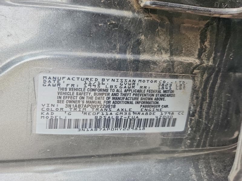 2017 NISSAN SENTRA S S 13