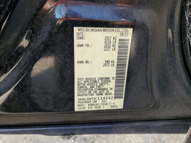 2018 NISSAN ALTIMA 2.5 SR 12