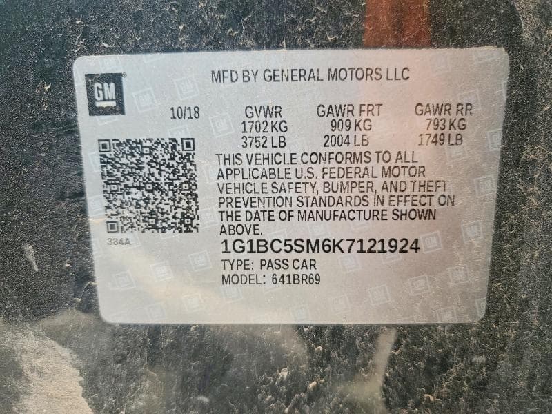 2019 CHEVROLET CRUZE LS LS 13