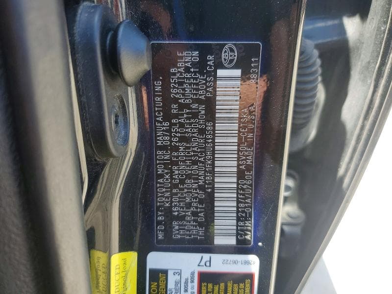 2017 TOYOTA CAMRY SE 12