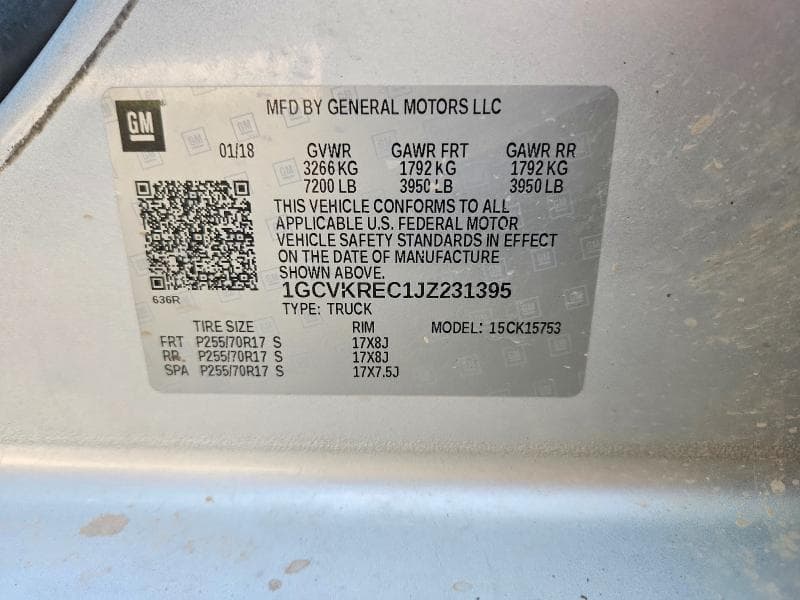 2018 CHEVROLET SILVERADO K1500 LT K1500 LT 12