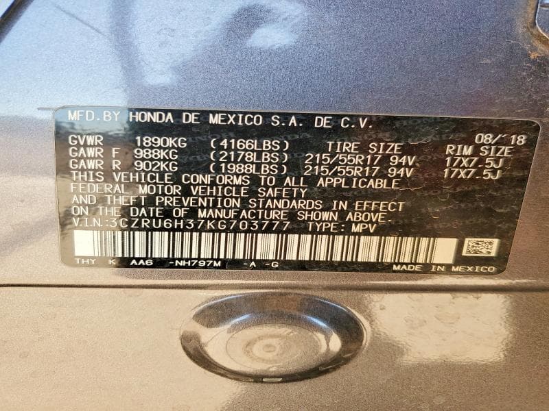 2019 HONDA HR-V LX LX 13