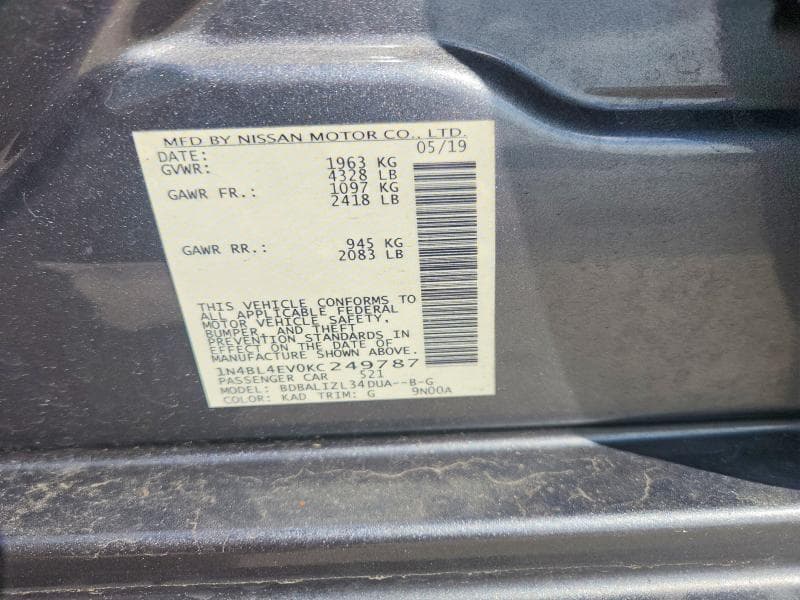 2019 NISSAN ALTIMA SL 12