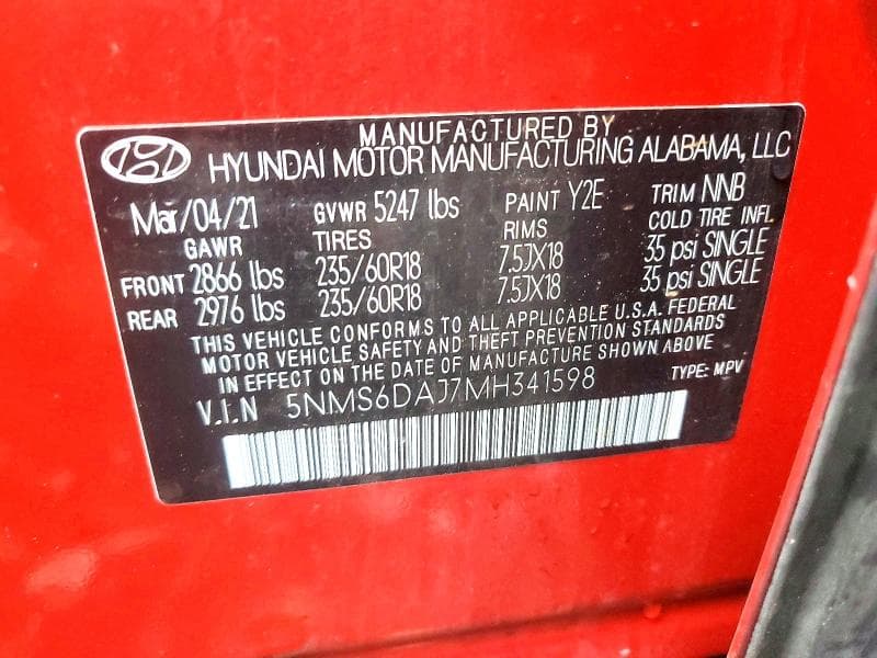 2021 HYUNDAI SANTA FE SEL 13