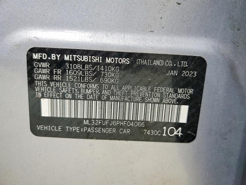 2023 MITSUBISHI MIRAGE G4 ES 12