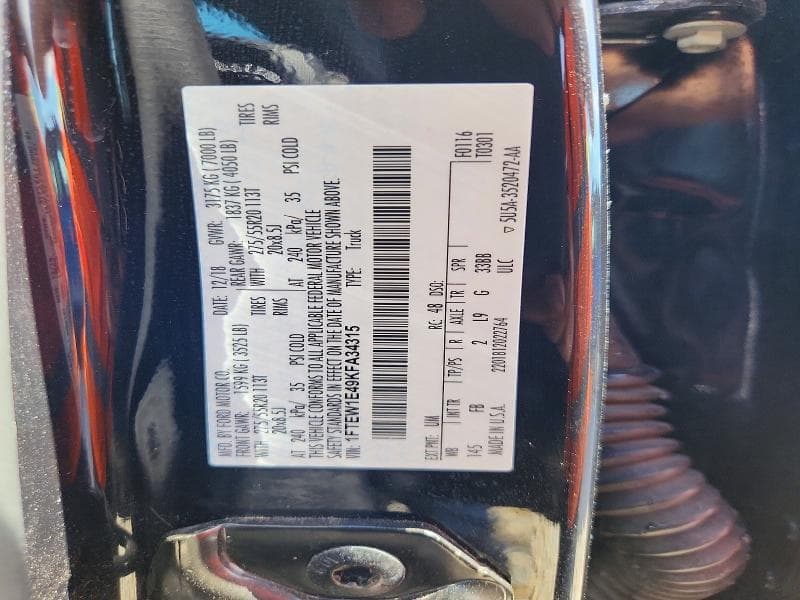 2019 FORD F150 SUPERCREW 12
