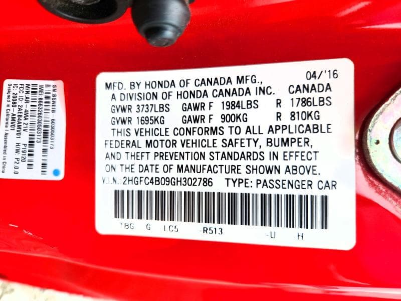 2016 HONDA CIVIC LX 12