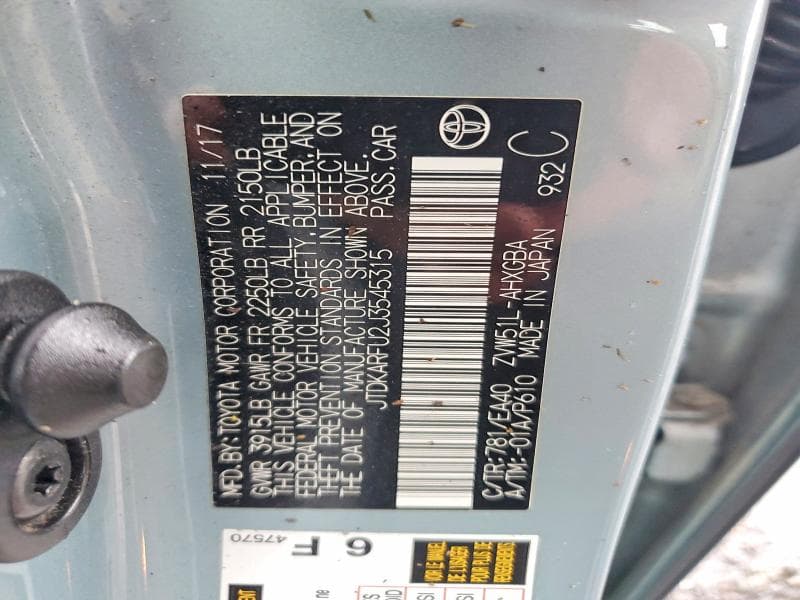 2018 TOYOTA PRIUS FOUR FOUR 12