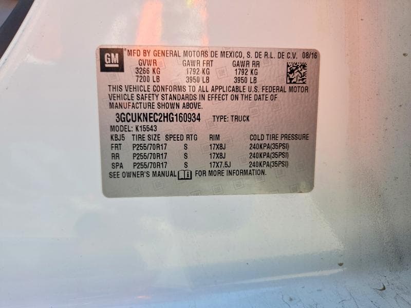 2017 CHEVROLET SILVERADO K1500 K1500 12