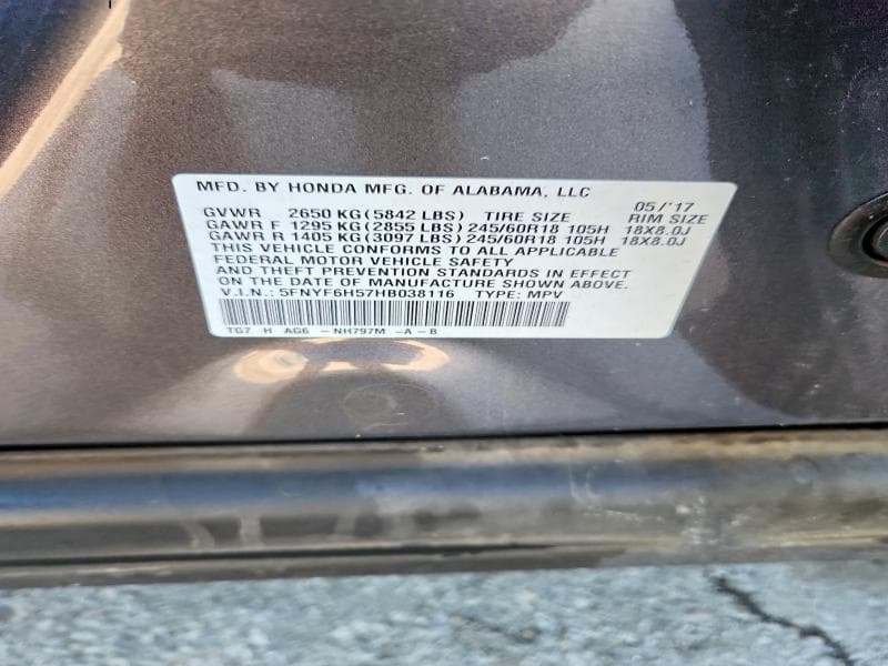2017 HONDA PILOT EXL EXL 13
