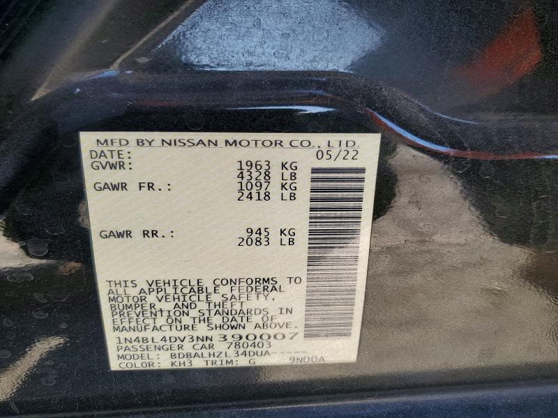 2022 NISSAN ALTIMA SV SV 13