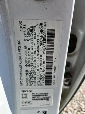 2020 HONDA ACCORD SPORT SPORT 12